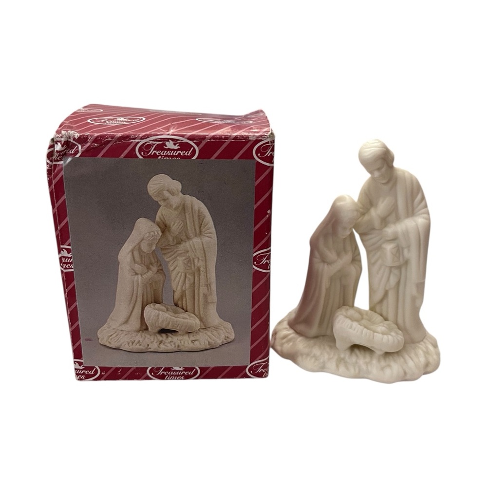 Vintage Treasured Times Nativity Figurine with Box 3.5”